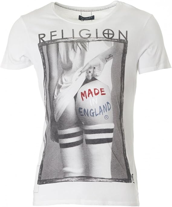 Religion Men's Made in England TShirt, White, XXLarge Amazon.co.uk Clothing