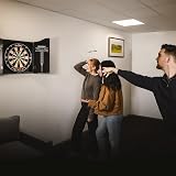 WINMAU Skull Deluxe Dartboard Cabinet Veneer-Effect Wood Easy Install view 3