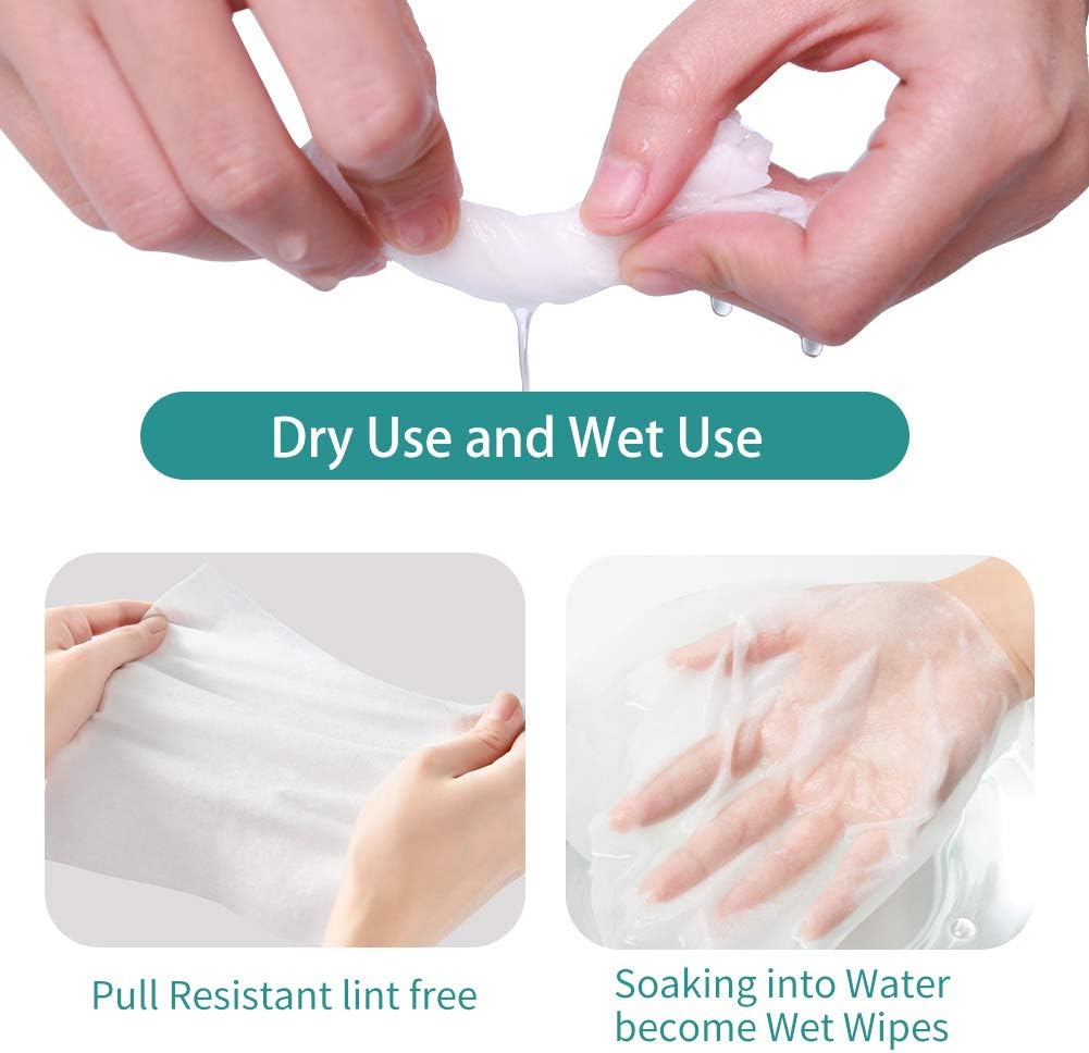 Winner Cotton Facial Tissue, Soft Baby Dry Wipe, Wet and Dry Use, Made of Pure Cotton, Lint-Free Unscented Disposable Tissue for Sensitive Skin (100 Count): Health & Personal Care