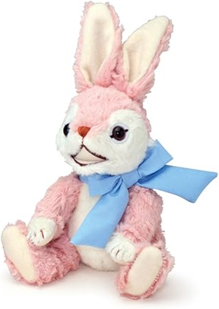 Amazon くまのがっこう ジャッキーのしんゆう ピンク色のうさぎさん ぬいぐるみ 高さ18cm ぬいぐるみ おもちゃ