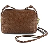 KDranxi Woven Crossbody Bags for Women Small Purses Shoulder Bag Leather Handbags Woven Purses