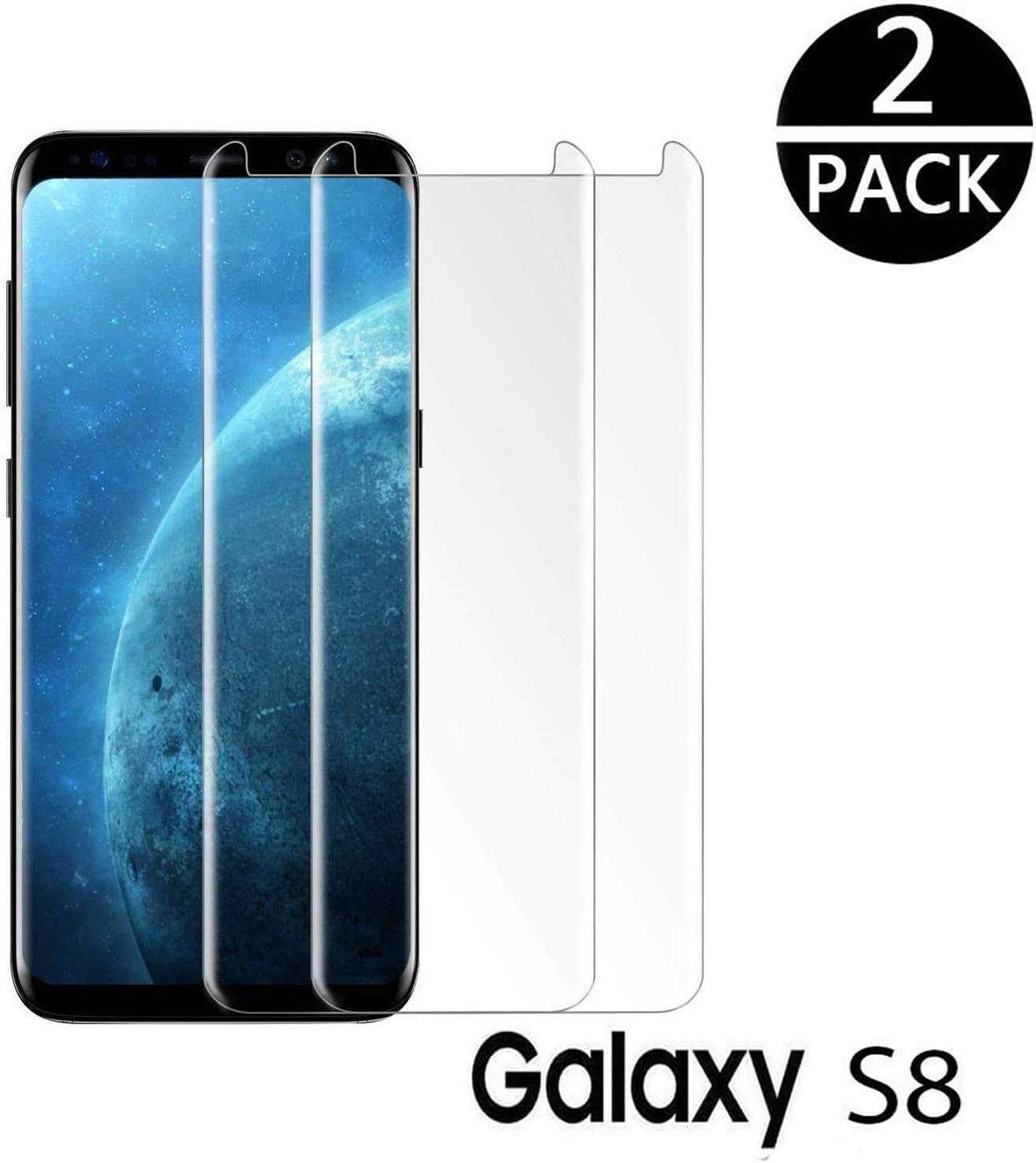 Galaxy S8 Screen Protector, (2-Pack) Tempered Glass Screen Protector [Force Resistant up to 11 pounds] [Full Screen Coverage] [Case Friendly] for Samsung S8