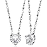 CYW Moissanite Cute Small Pendant Necklace for Women Teen Girls, Authentic Solid 925 Sterling Silver, 16"/18"/20" Chain Adjustable, Birthday Valentines Christmas Ideal Gift