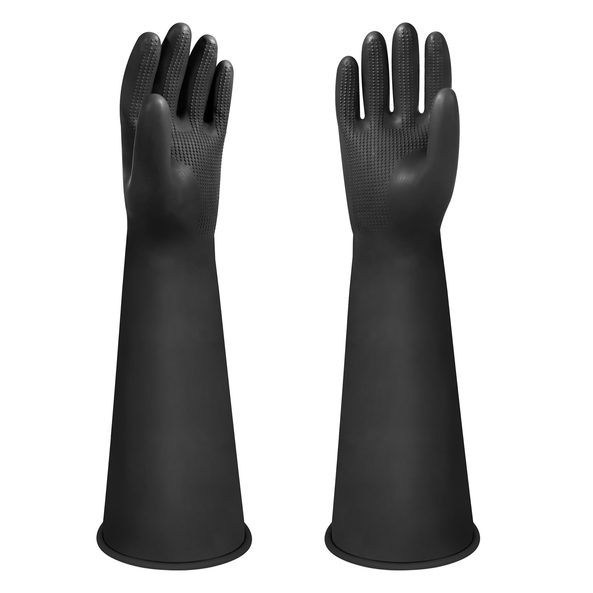 Heavy Duty Rubber Gloves 18" Long Rubber Gloves, Reusable Waterproof Cleaning Drain Gloves, PPE Safety Work Gloves, Chemical Resistant Gloves, Resist Strong Acid, Alkali and Oil, Non-Slip, 1 Pair — image 1