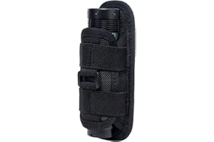 Tactical Flashlight Holster, 360° Rotatable Tactical LED Flashlight Torch Holder, Nylon Flashlight Torch Pouch, for Duty Belt