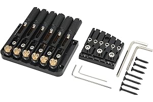 VBESTLIFE High Hardness Metal Headless Guitar Bridge 6 String Retro Style Replacement Bridge for Guitar Players