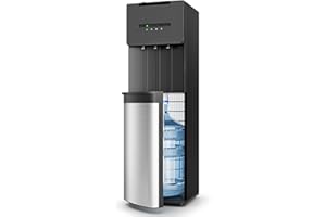 EUHOMY Bottom Loading Water Cooler Dispenser for 5 Gallon Bottle, 3 Temperature Settings – Cold, Warm & Hot, with Child Lock, LED Display Light, Water Cooler for Home, Office, Apartment, Black