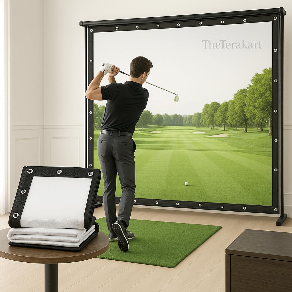 TheTerakart Golf Impact Screen, White, 300 x 200 cm (120" x 78"), Indoor/Outdoor, Absorbs Impact, Multi-Functional