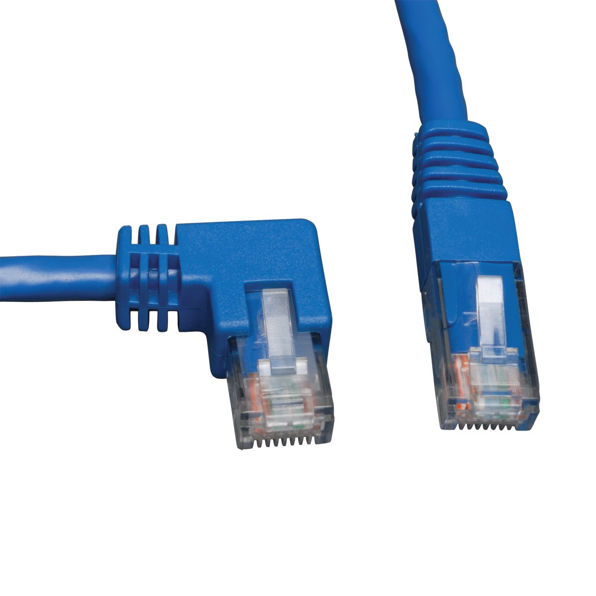 Tripp Lite Left-Angle Cat6 Gig Molded UTP Cable, RJ45 Left-Angle M to RJ45 M, Blue, 3.05 m (N204-010-BL-LA)