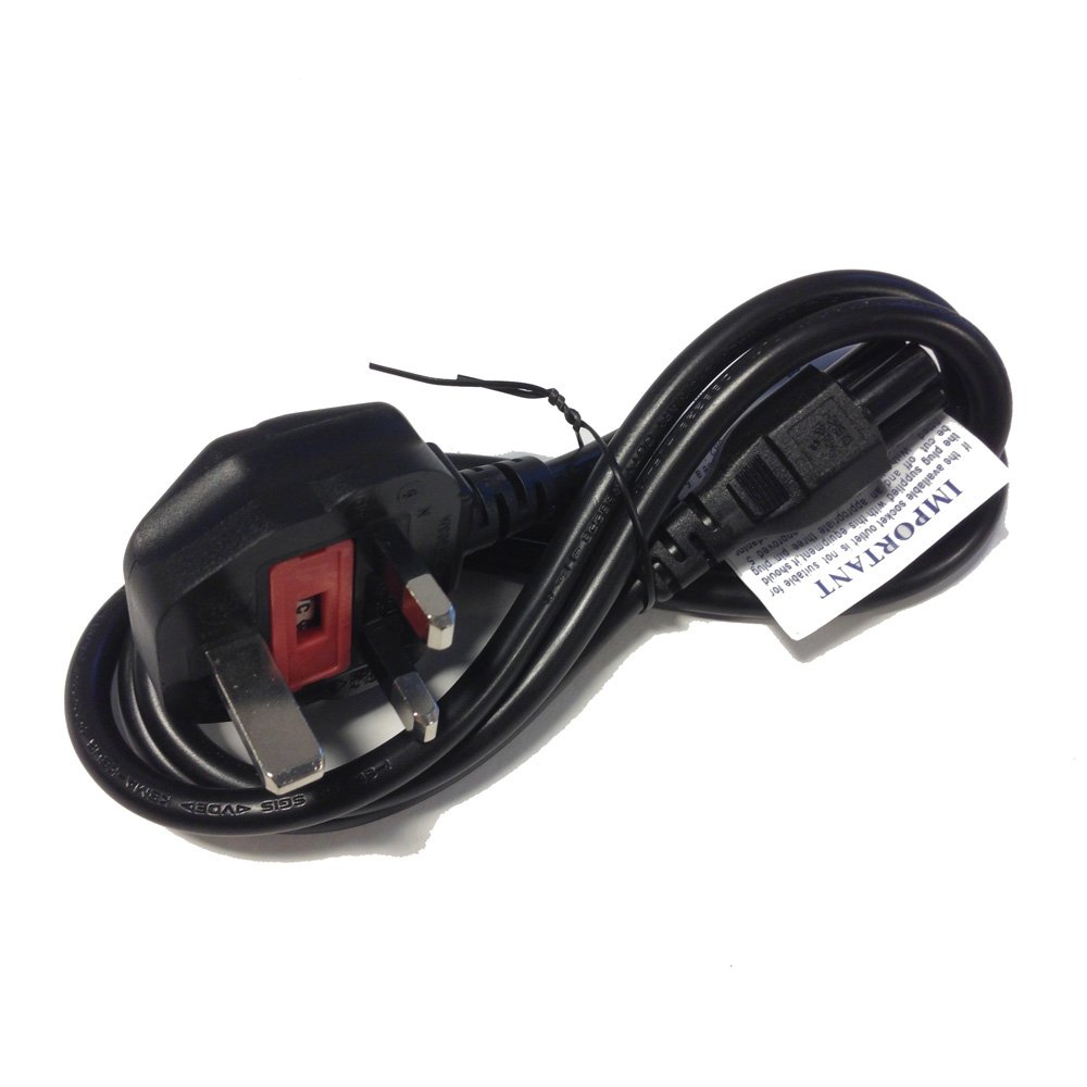 C5 Cloverleaf Power Cord / Mains Cable Lead / UK Type Plug for Laptop Adapter / Charger Acer Dell HP Compaq Sony Toshiba Vaio Delta