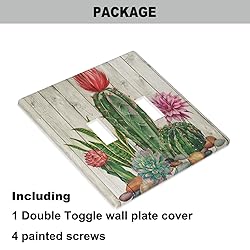 Pznen Watercolor Cactus Garden Double Toggle Switch