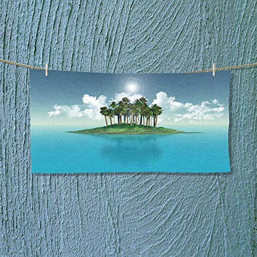 Photo Or Text Image DIY Personalized Custom Towels/Hand Towel Acrylic for Beach, Pool or Bath! Unisex towels!(D render of a island against a blue sky)