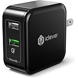 Quick Charge 3.0, iClever BoostCube+ Qualcomm QC 3.0 30W Dual USB Wall Charger with SmartID Tech for Galaxy S7 S6 Edge, Note 7, LG G5 G4, HTC One 10 M9, Nexus 6, iPhone 7 SE 6S 6, iPad and More