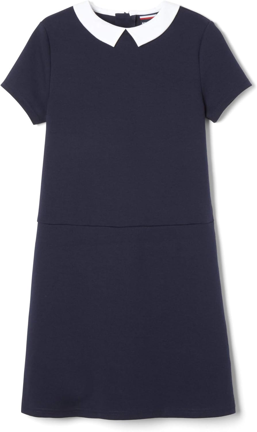 French Toast Girls' Little Stretch Woven Collar Dress, Navy, S (6/6X): Clothing