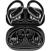 Wireless Earbuds, Bluetooth 5.4 Headphones, True Wireless Stereo Sound Earphones with Noise Cancelling Mic, Fast Charging, IPX7 Waterproof, Comfort Fit Ear Buds for Sports/Workouts/Travel (Deep Black)