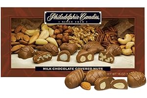 Philadelphia Candies Milk Chocolate Covered Assorted Nuts, 1 Pound Gift Box (Almond, Brazil, Cashew, Hazelnut, Pecan, Walnut)
