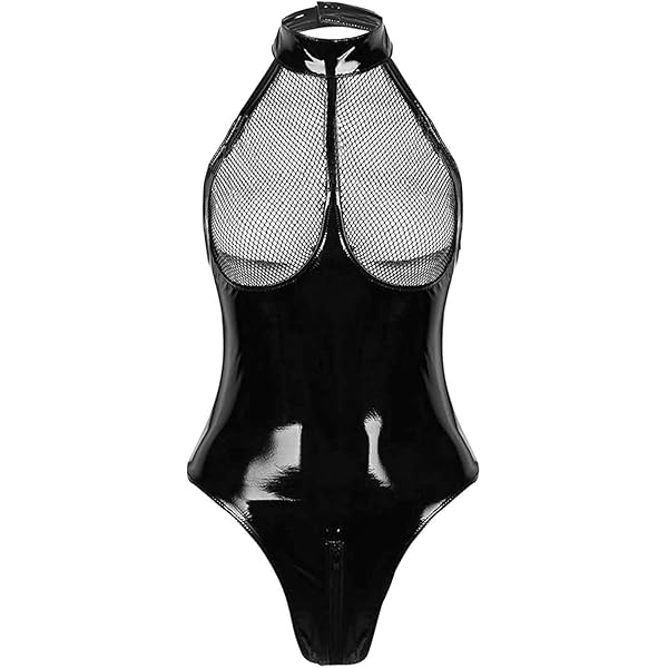 Leather Bodysuit For Women Sexy Womens Wet Look Lingerie Leather