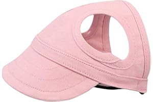 OTKARXUS Dog Baseball Cap,1PC Pet Summer Beach Peaked Cap Dog Hat with Ear Holes, Adjustable Cat Visor Sunbonnet Hat for Small Medium Large Dogs (Solid Pink, Small)