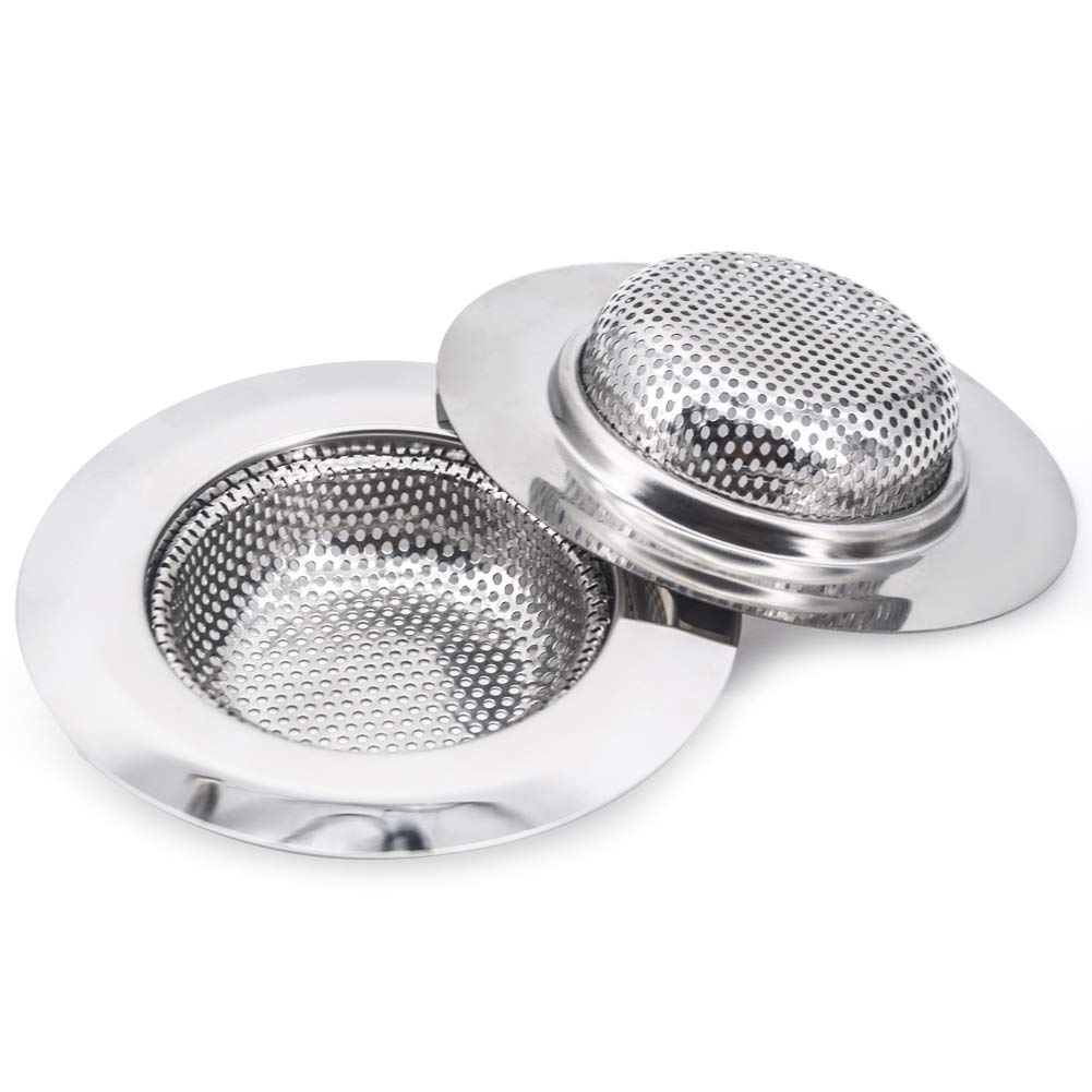 Kitchen Sink Strainer Stainless Steel Sink Strainer with Large Wide Rim 4.5" for Mesh Sink Strainer, Large (Pack of 2)