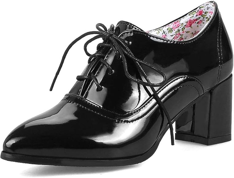 leather heeled brogues