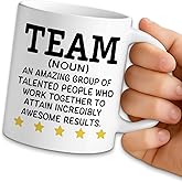 NAHMAKNE Funny Office Coffee Mug, Team Definition, 11oz Ceramic Double Sided Print Coffee Tea Cup, Inspirational Team Gifts for Employee Teammate, Appreciation Gifts for Women Men Coworker Assistant