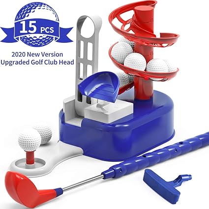 Iplay Ilearn Kids Golf Toys Set Outdoor Lawn Sport Toy Training Golf Balls Clubs Equipment Indoor Exercise Outside Yard Active Gifts For 3 4 5