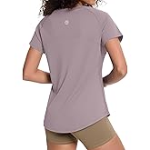 Loovoo Workout Tops for Women Loose Fit Breathable Activewear Cool Quick Dry Gym Athletic Tee Top