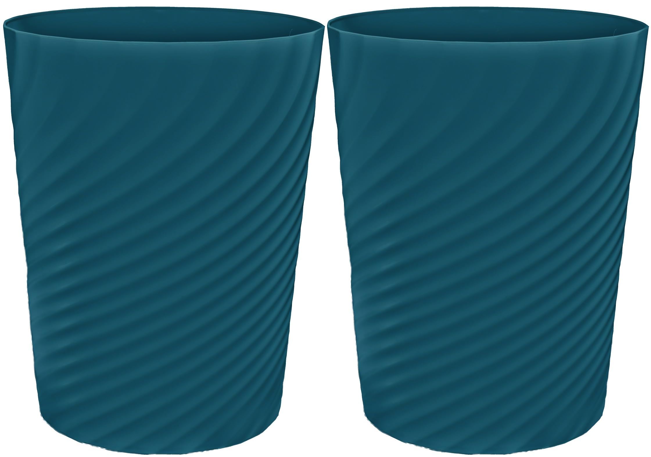 DAJITRE 1.8 Gallon Small Trash Can Wastebasket Recycling Bin Slim Profile for Compact Spaces Bathroom, Office, Bedroom, Kitchen (1.8 Gallon-2pack, Navy)