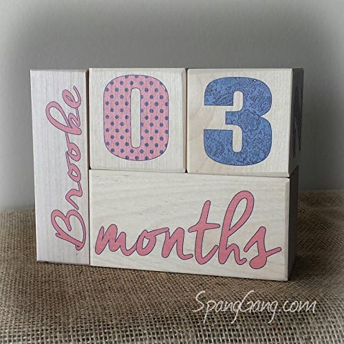 Baby Photography prop | Baby Shower Gift | Baby Age Blocks | Free Shipping!