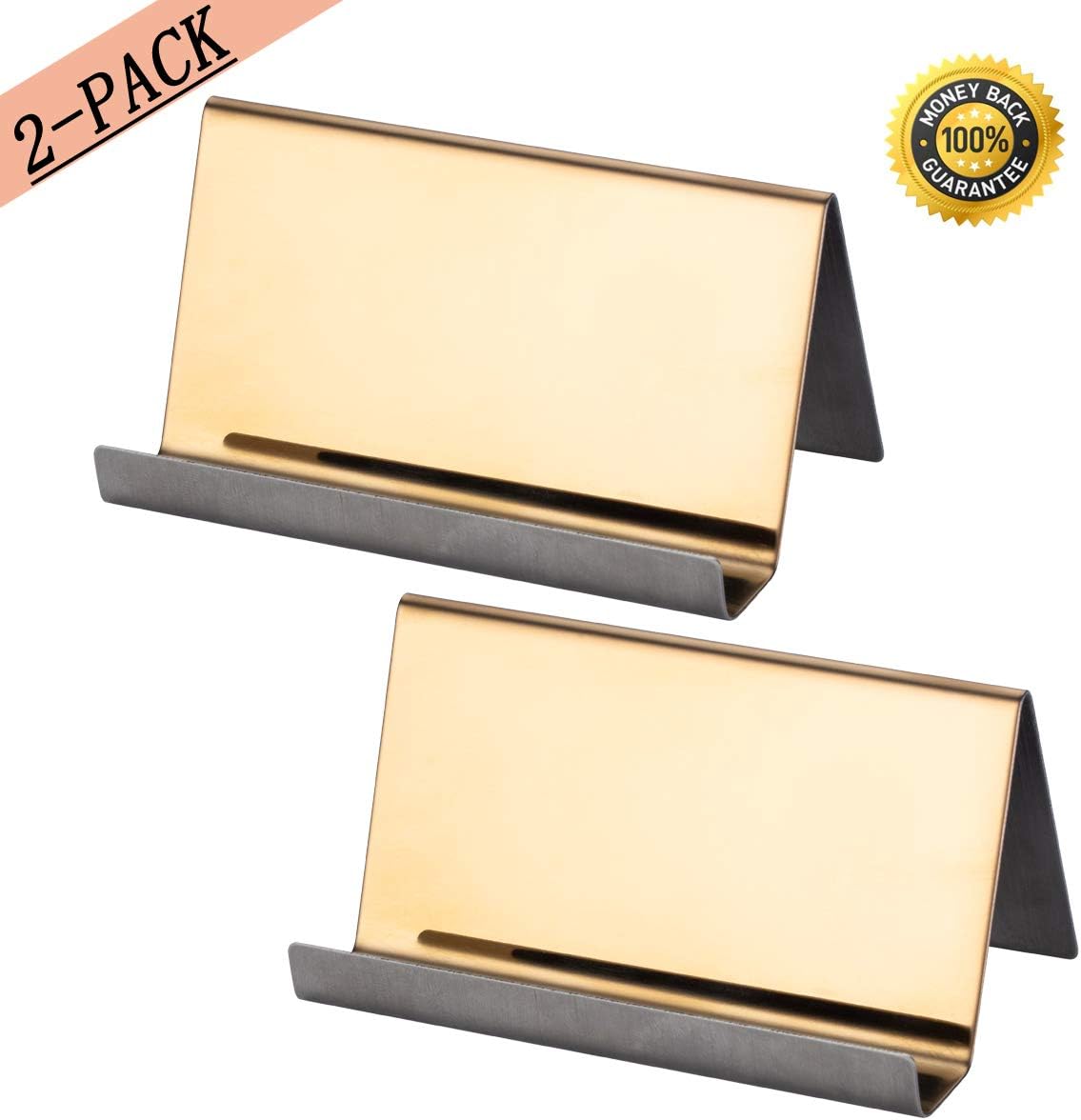 Business Card Holder for Desk, Business Card Organizer Rack Stainless Steel