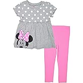 Disney Minnie Mouse T-Shirt and Leggings Outfit Set Infant to Big Kid Sizes (12 Months - 14-16)