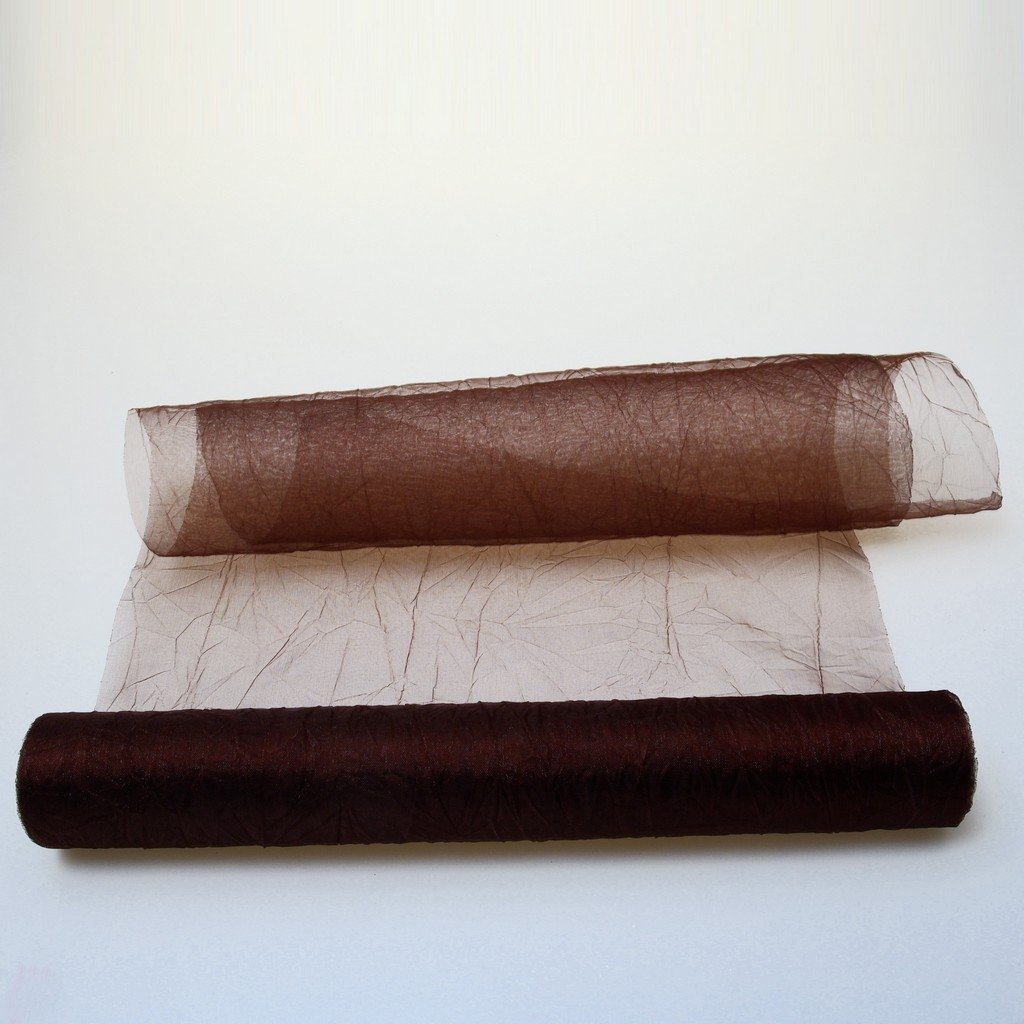 Deko AS GmbH Crushed Organza Table Runner Brown 28 cm Wide Roll 5 Metres – 68280 88 R 280