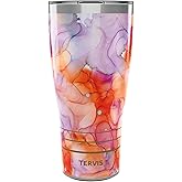 Tervis Traveler Inkreel - Apricot Splash Triple Walled Insulated Tumbler Travel Cup Keeps Drinks Cold & Hot, 30oz, Stainless Steel