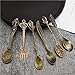 DGQ Dessert Spoons Set of 6 Coffee SpoonTeaspoon,Mini Spoons Vintage Royal Style Metal Carved Fruit Dessert Spoons for Kitchen Dining Bar Coffee Espresso Demitasse Vintage Tea