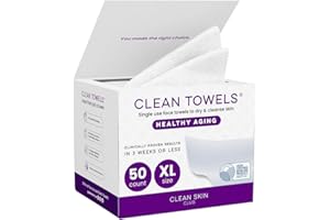 CLEAN SKIN CLUB Healthy Aging Clean Towels® XL, Smooths Fine Lines Wrinkles & Texture, Disposable Face Dry Wipes, XL - 1 Pack