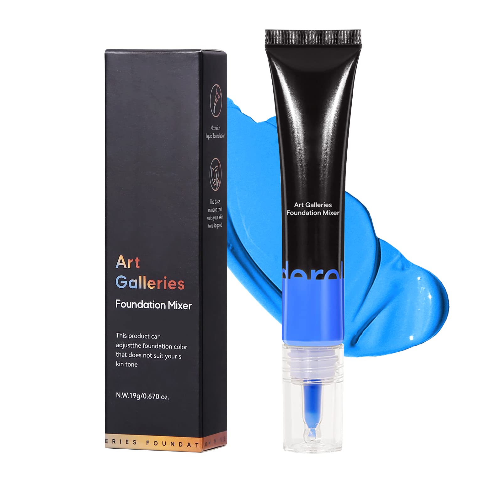 Prreal Liquid Foundation, Foundation Mixing Pigment for Adjusting Shade, Sweat-Proof Long Lasting Silky-Smooth Liquid Foundation, Light and Easy to Blend with Foundation, 0.69oz (Blue)