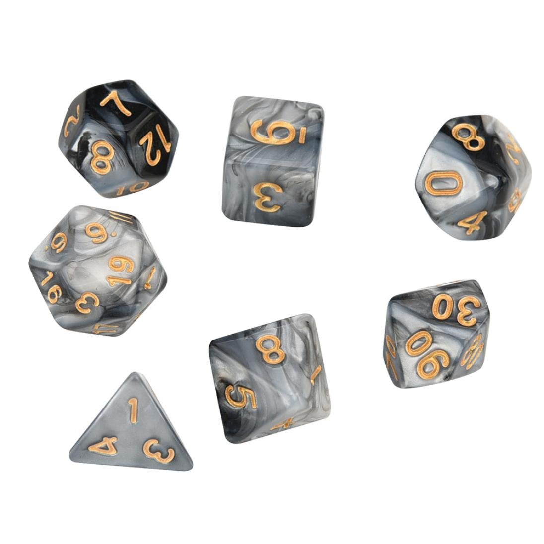Size1 Gaddrt Resin 7pcs Set Polyhedral D4 D Multi Sided Acrylic Dice For Trpg Dungeons Dragons Table Game Toys Games Dice Accessories Cate Org