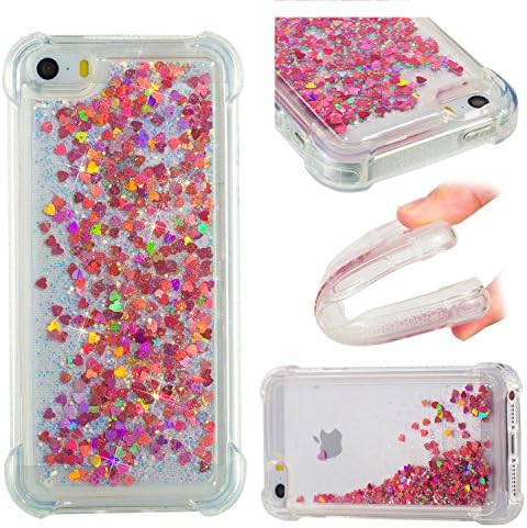 Liquid Case for iPod Touch 5th/6th Generation, Silicone Durable Case Cover Liquid Glitter Soft Transparent Clear TPU Crystal Gel Scratch Resistant for iPod Touch 5/6,Hancda Silicone Glitter Sparkle 3D Flowing Liquid Bling Shiny Anti Drop Shockproof Back Skin Shell Elegant Flexible Protective Cover for iPod Touch 5th/6th Generation - Rose Gold,glitter bling