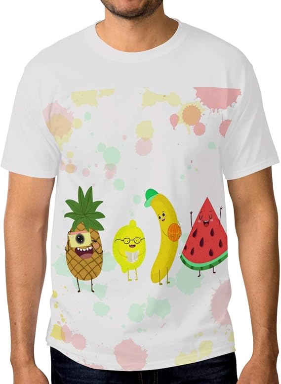 Amazon Chovy Tシャツ メンズ 半袖 おしゃれ パイナップル スイカ バナナ 可愛い プリントtシャツ 夏服 新品 カジュアル 軽い 柔らかい 快適 Tシャツ カットソー 通販