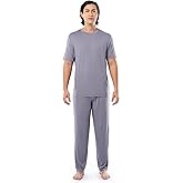 Fruit of the Loom mens Stretch Mesh Jersey Top and Pant Sleep Pajama Set