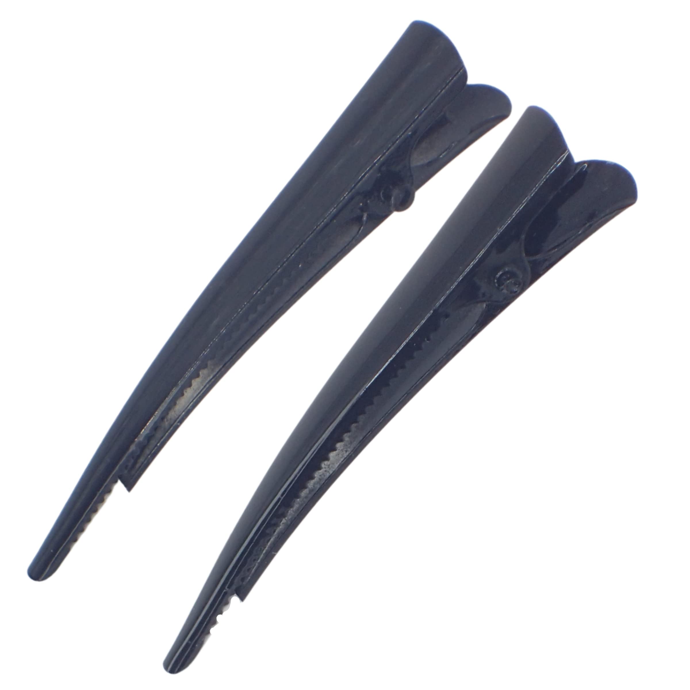 Topkids Accessories 8cm Hair clips for Women, Duckbill/Beak/Concorde design, Sectioning Hair Clips, Hair Accessories for Women, Hair grips, Hairdressing clips (Black)