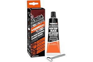 Visbella Gasket Maker Oil Resistant Sensor Safe Neutral RTV Silicone Sealant Non-Corrosive High Flexibility Ideal for Domestic & Older Vehicles 3.5OZ (Black)