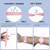 Dzpuhuojz 2 Pack Adjustable Silicone AirTag Bracelets Kids Pink Blue Waterproof view 4