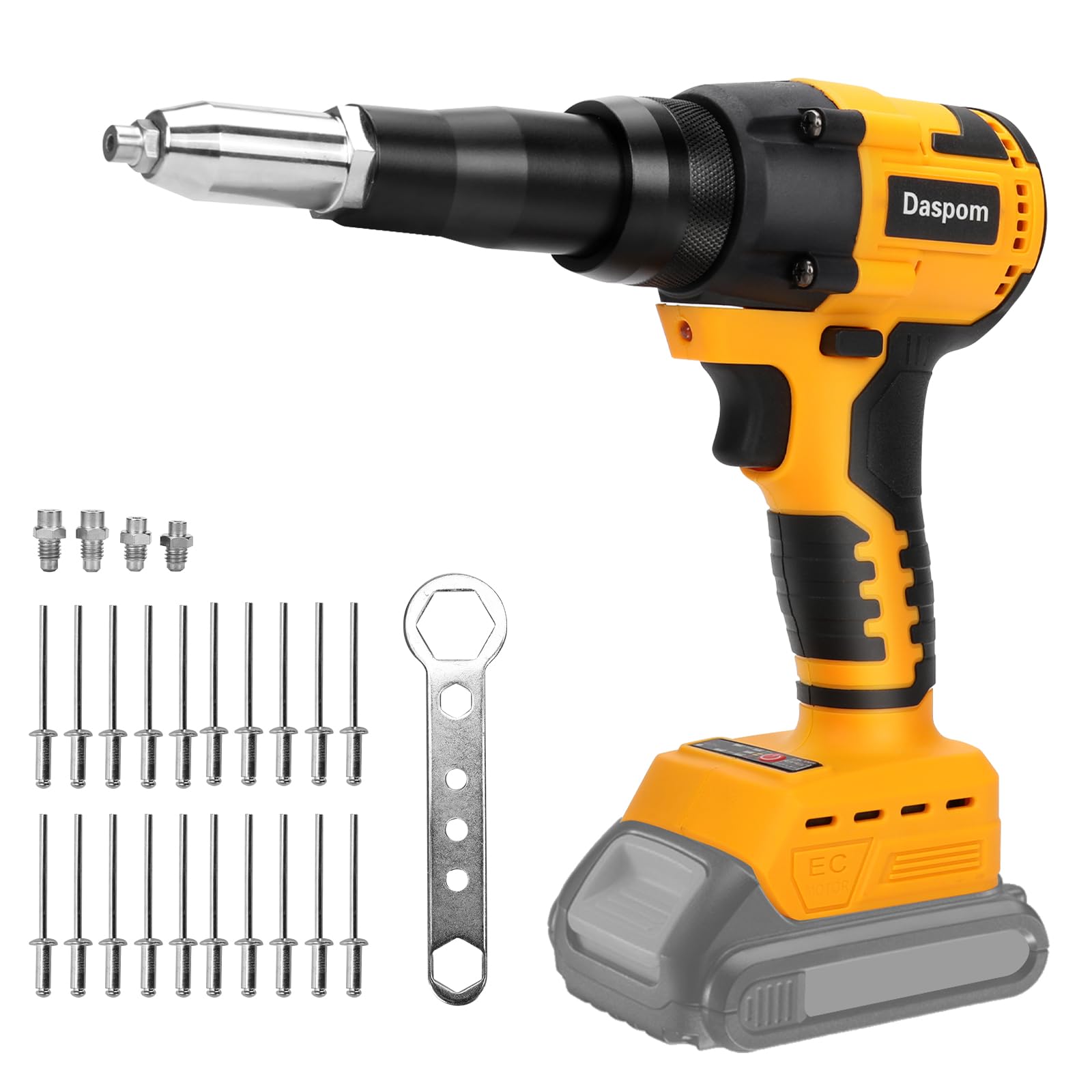 Photo 1 of Cordless Rivet Gun Compatible with DeWalt 20V MAX Battery(No Battery), Electric Rivet Gun Kit, Brushless Pop Rivet Gun, for Rivets 1/8'', 5/32'', 3/16", 1/16"
