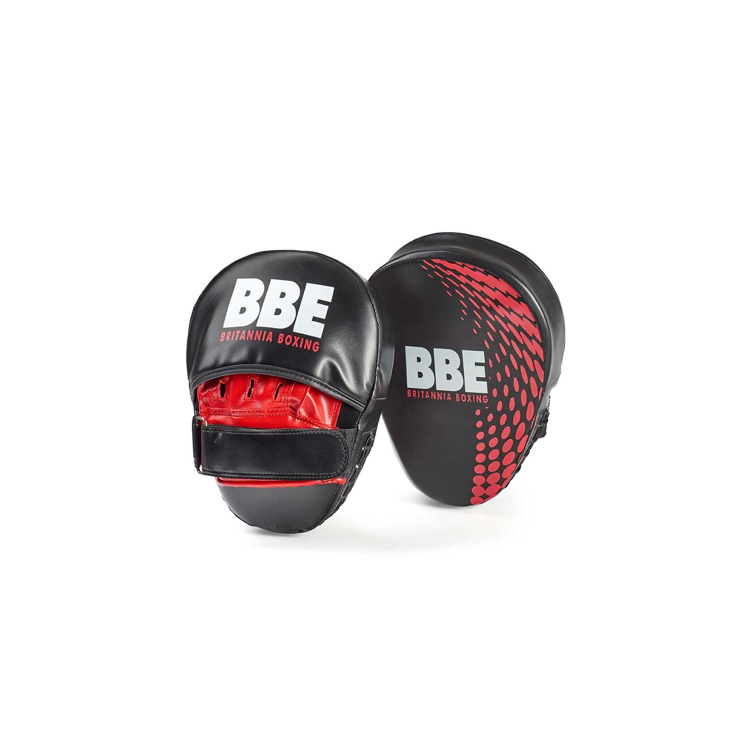 BBE Britannia Boxing Curved Hook & Jab Pads, PU Leather with Adjustable Strap and Ventilation, Focus Mitts for Boxing, MMA, Muay Thai and Kickboxing