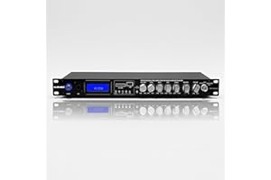 MUSYSIC Professional Audio Receiver & Sound Processor Preamp | Bluetooth, USB/SD, MP3/Aux, FM Radio, Recording Mode | Digital LCD Display | Switchable 110V–220V MU-PRE2H
