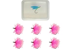 Thor Outdoor Crystal Flash Egg Fly with Case - Wet Fishing Flies for Steelhead Trout, Salmon, Panfish, Bluegill