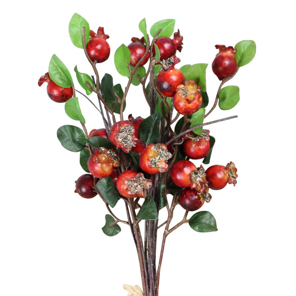 SUPVOX Artificial Rosehip Berries: Artificial Red Berry Stems, Lifelike Rosehip & Pomegranate Branches for Vase Filler, Home Decor, Wedding, Christmas, Centrepiece, Wreath, DIY Crafting