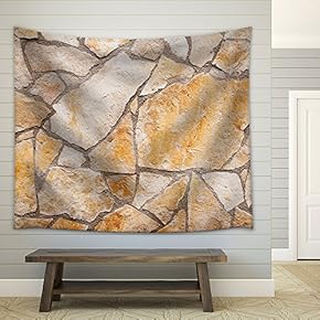 Wall Texture with Different Type and Color of Stones - Fabric Wall Tapestry Home Decor - 51x60 inches