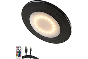 Powfloven Black LED Patio Umbrella Lights with Remote, Portable Rechargeable Battery Cantilever Umbrella Light with 12 Color Mode, 3 Brightness Dimmable for Patio Umbrellas, Camping Tents, Outdoor Use